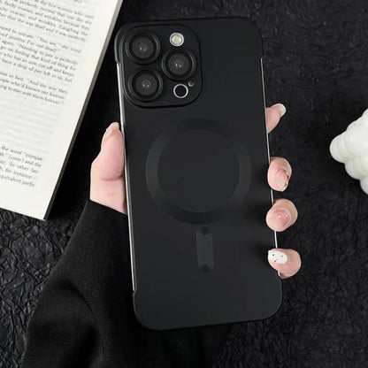 High-end magnetic frameless high-end iPhone 16 -12 phone case  frosted ultra-thin