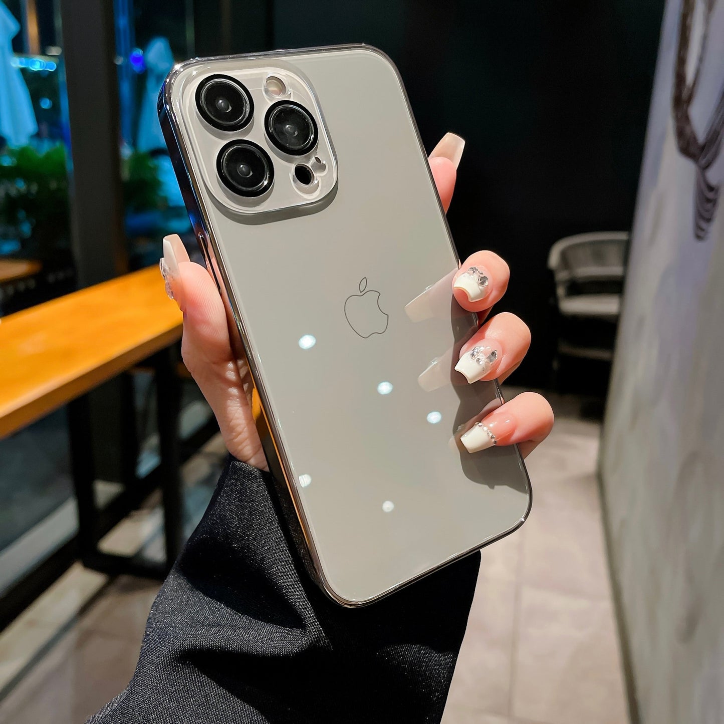 Apple16/15/14/13/12 comes with lens film mirror electroplated glass case