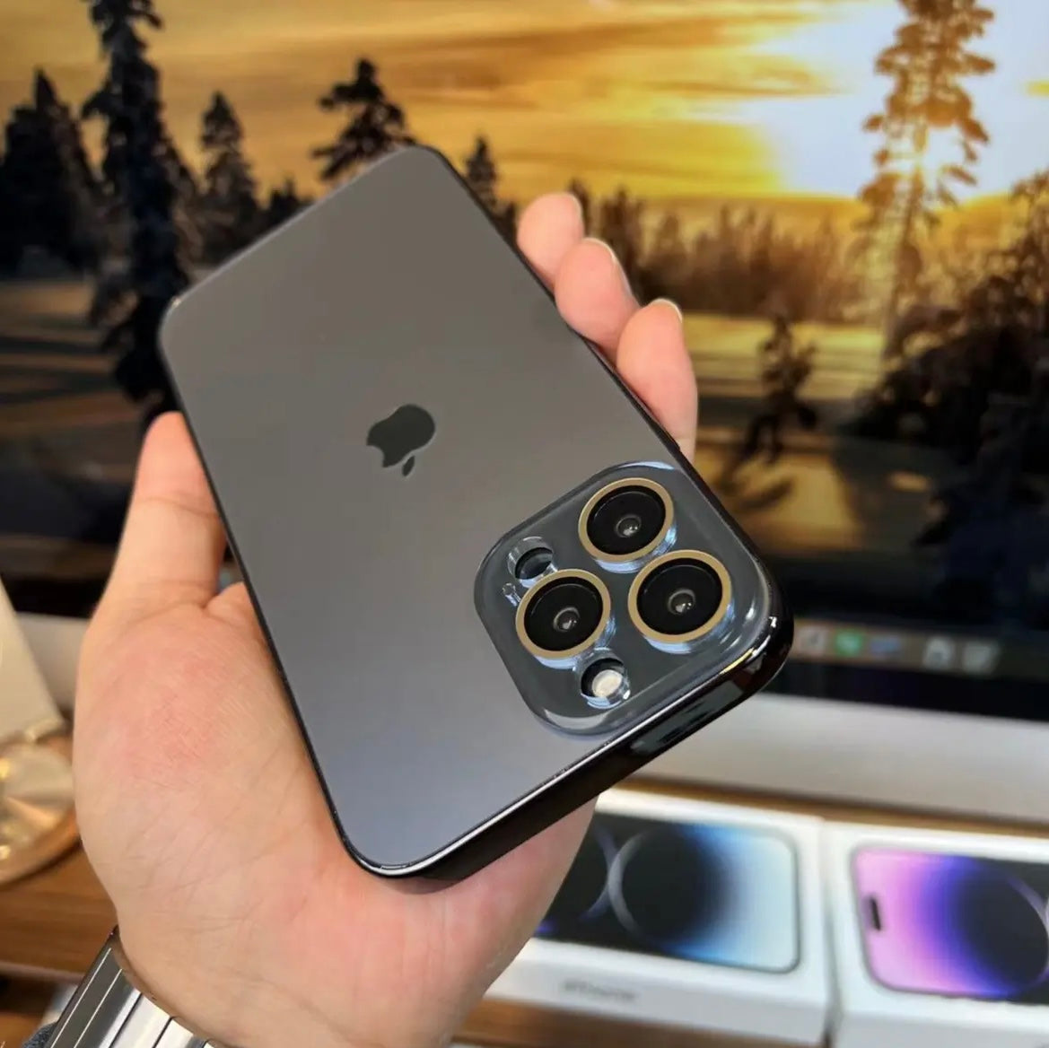 Apple 17/16/15/14/13/12/11 Nano AG Matte/Lens Film iPhone Protective Case