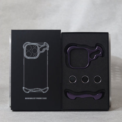 Apple16-12 special-shaped zinc alloy, metal corner pads, simple anti-fall bare metal feel, lens protection
