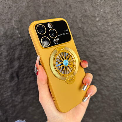 جراب هاتف محمول Apple 15-11 مزود بحامل جيروسكوبي إبداعي مع حماية شحن مغناطيسية