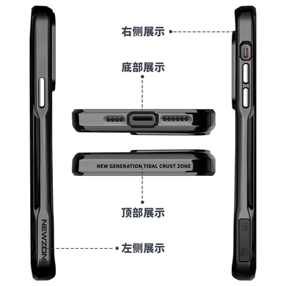 جراب خلفي شفاف من الأكريليك لهاتف Apple Armor مقاس 15/14/13/12، خصر صغير، ارتفاع، مقاس 15/14/13/12 