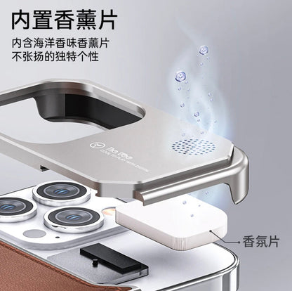 High-end aluminum alloy aromatherapy metal case for iPhone15-13