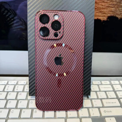 جراب مغناطيسي فائق النحافة مصنوع من ألياف الكربون لأجهزة Apple 15~12