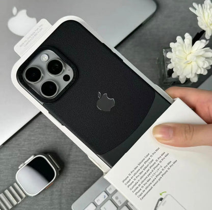 Apple 15/12 double metal frame PC plain leather case