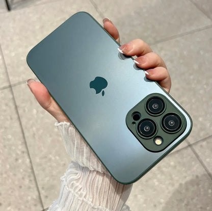 Popular frosted Apple 15-11 mobile phone case with lens film Internet celebrity silicone case