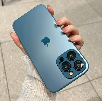 Popular frosted Apple 15-11 mobile phone case with lens film Internet celebrity silicone case