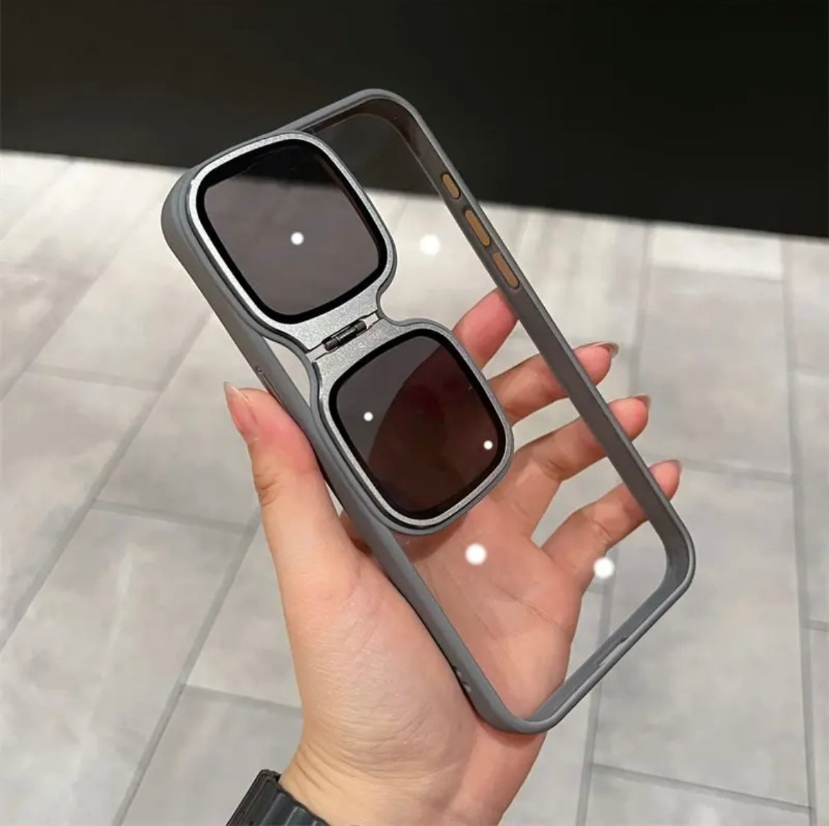 Sunglasses lens invisible shell Apple 15-12 mobile phone shell transparent new style