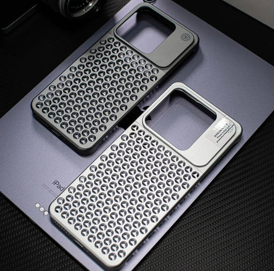 Xiaomi 14pro titanium metal mobile phone case high-end hole aromatherapy honeycomb heat dissipation