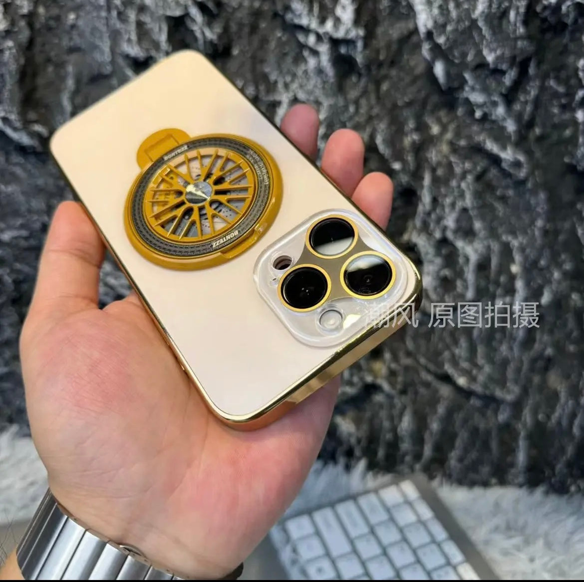 New -camera iPhone 15/11 frosted gyro bracket lens protective case