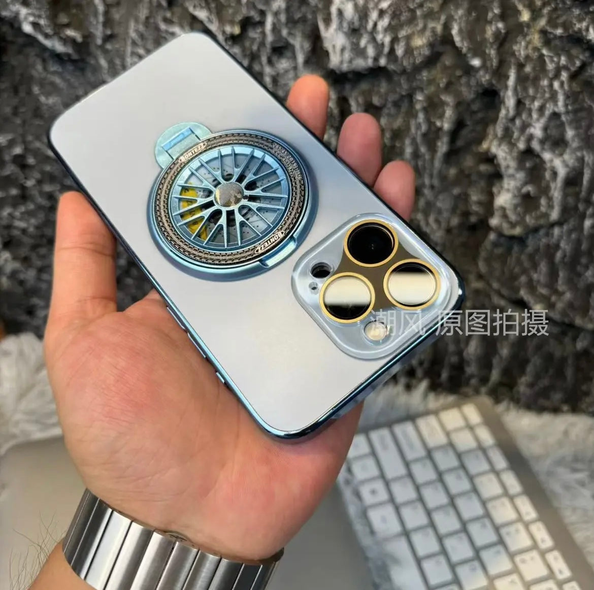 New -camera iPhone 15/11 frosted gyro bracket lens protective case