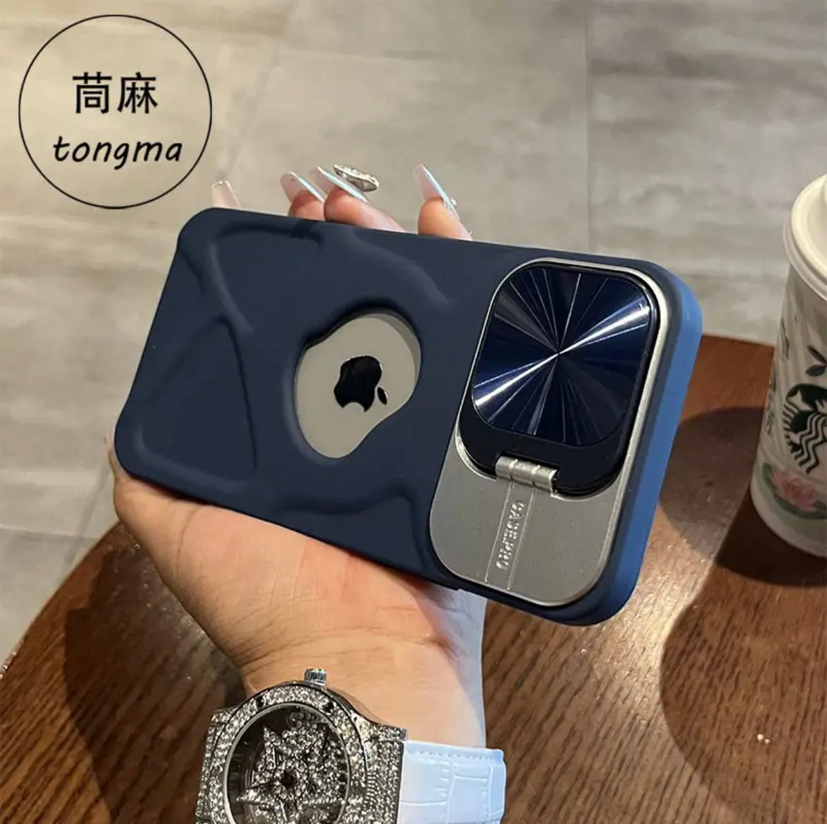 Protective cover magnetic label bracket mobile phone case Apple 15-11 men and women