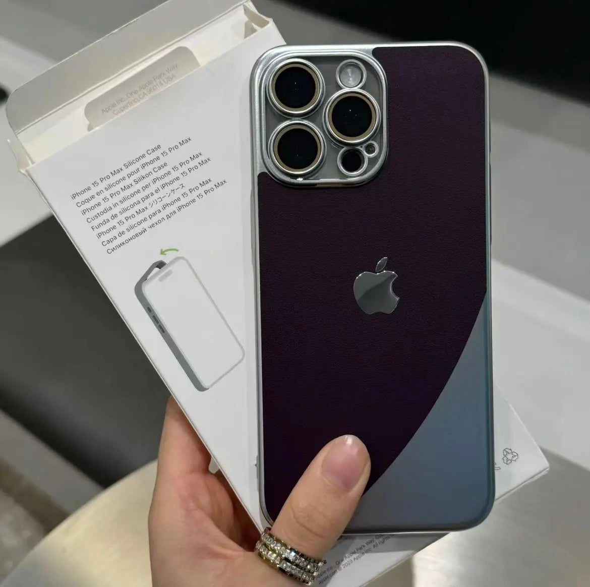 حافظة جلدية مزدوجة غير لامعة لأجهزة Apple 15/14/13/Double Matte 