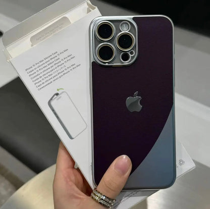 حافظة جلدية مزدوجة غير لامعة لأجهزة Apple 15/14/13/Double Matte 