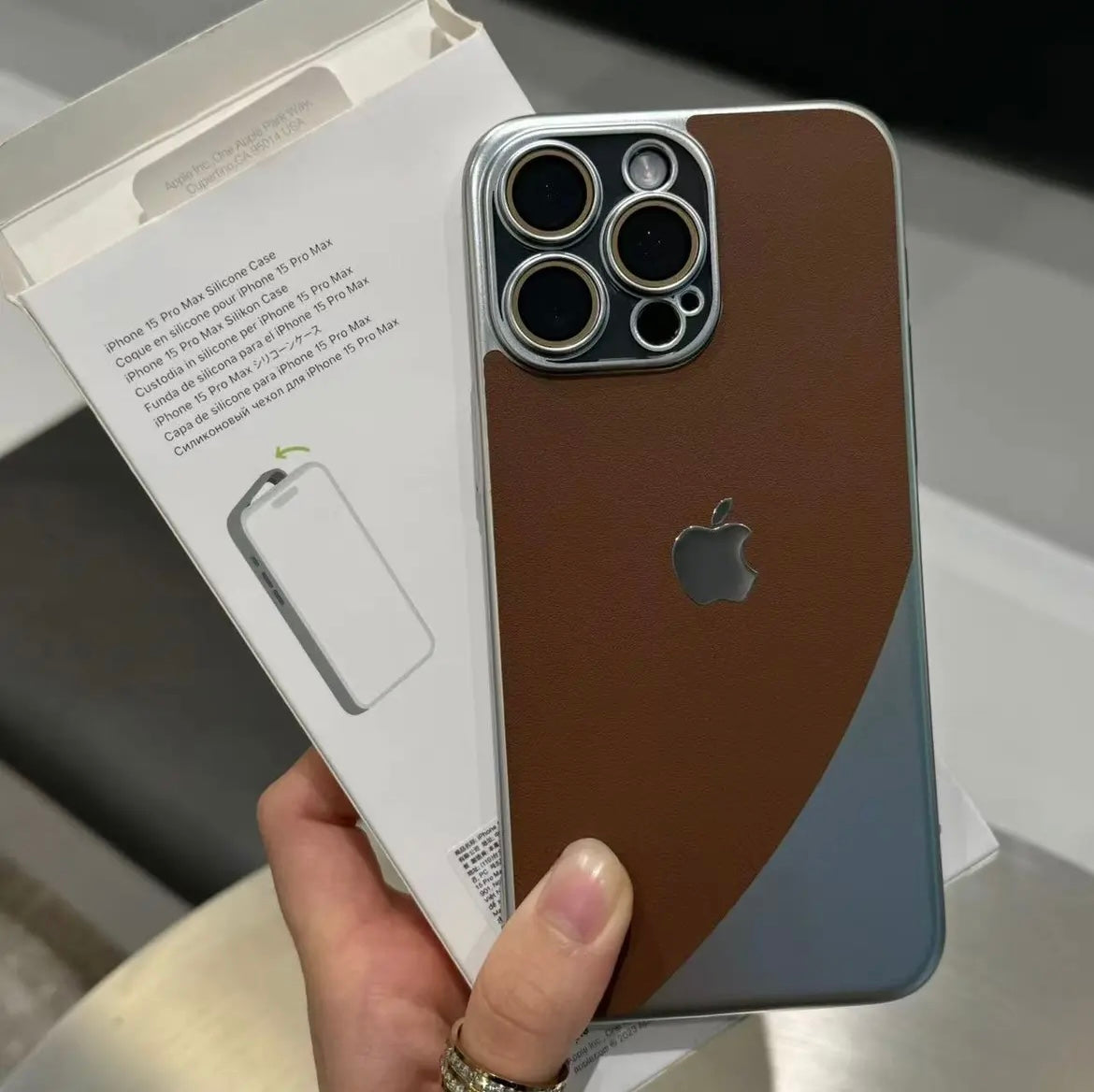 حافظة جلدية مزدوجة غير لامعة لأجهزة Apple 15/14/13/Double Matte 