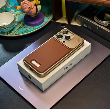 Apple 16-13 leather aluminum alloy protective case aromatherapy magnetic suction