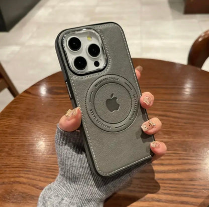 iPhone 15-12 luxury all-inclusive anti-fall shell simple high-grade leather mobile phone case