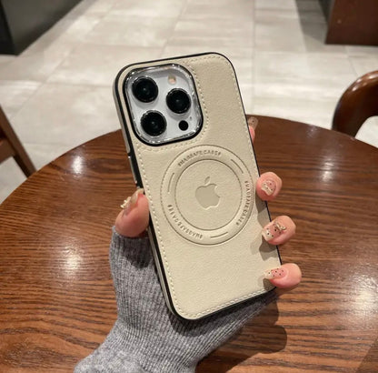 iPhone 15-12 luxury all-inclusive anti-fall shell simple high-grade leather mobile phone case