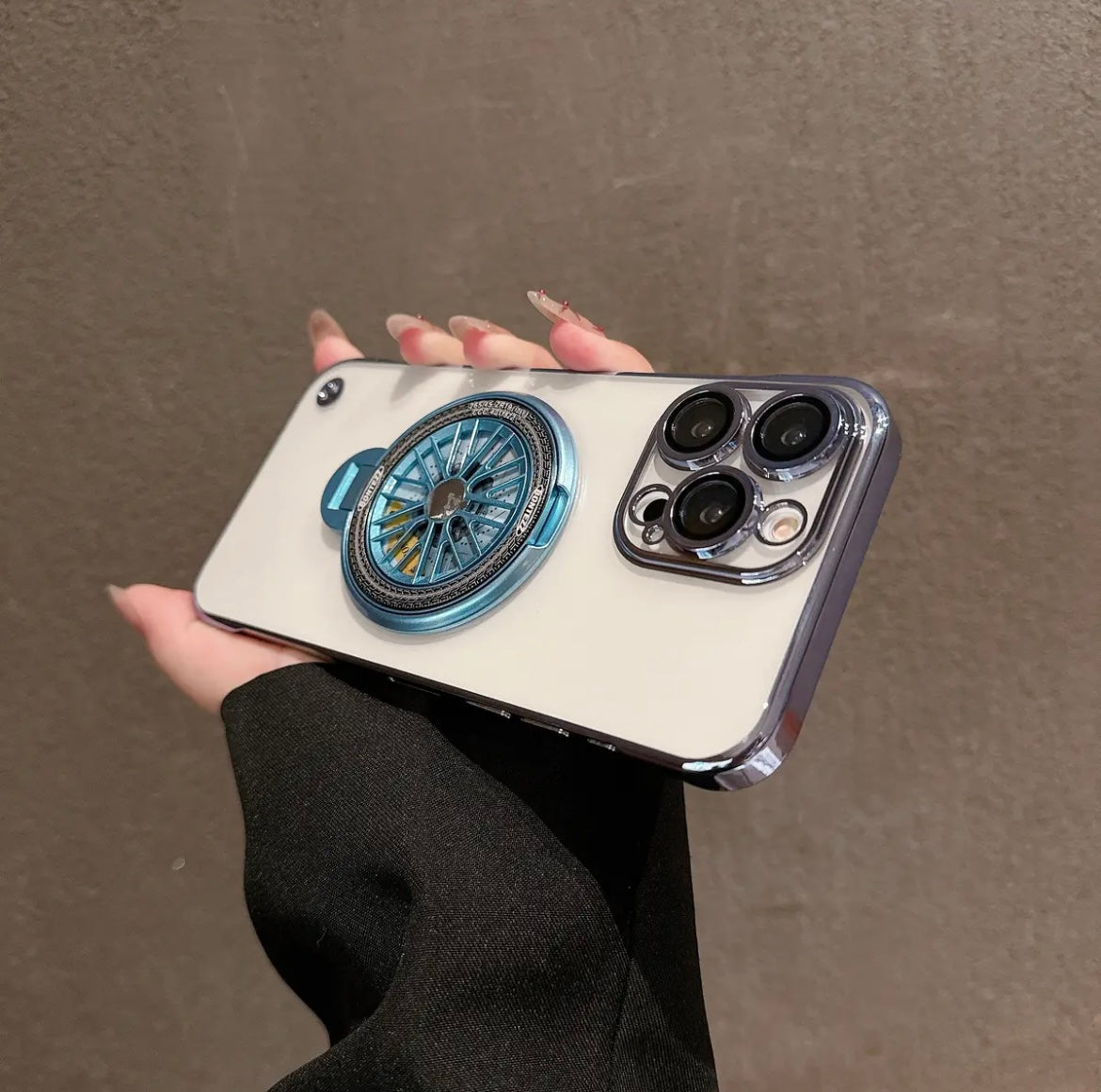 Apple 15-11 shell mirror electroplating transparent frameless decompression gyro bracket