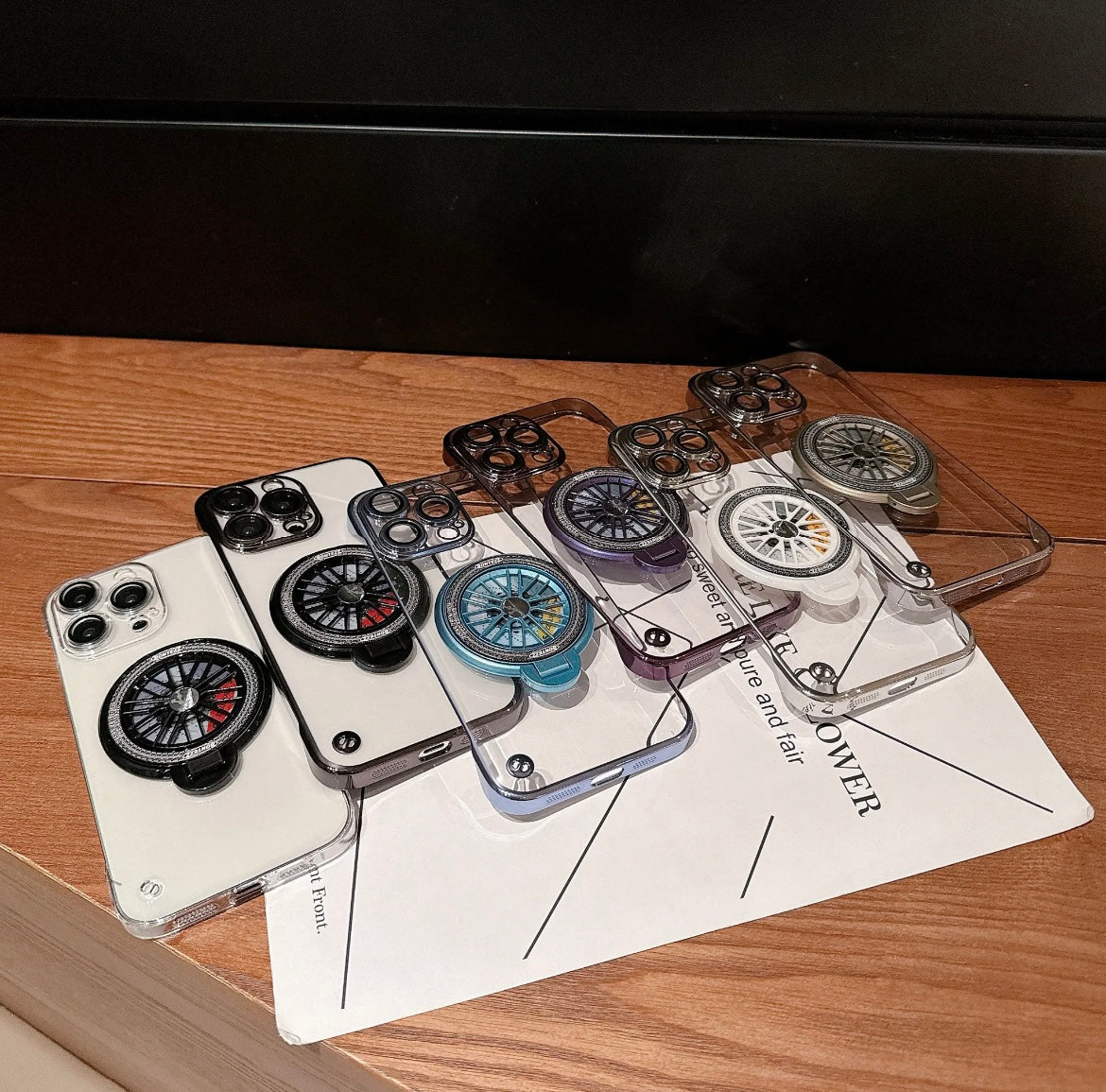 Apple 15-11 shell mirror electroplating transparent frameless decompression gyro bracket