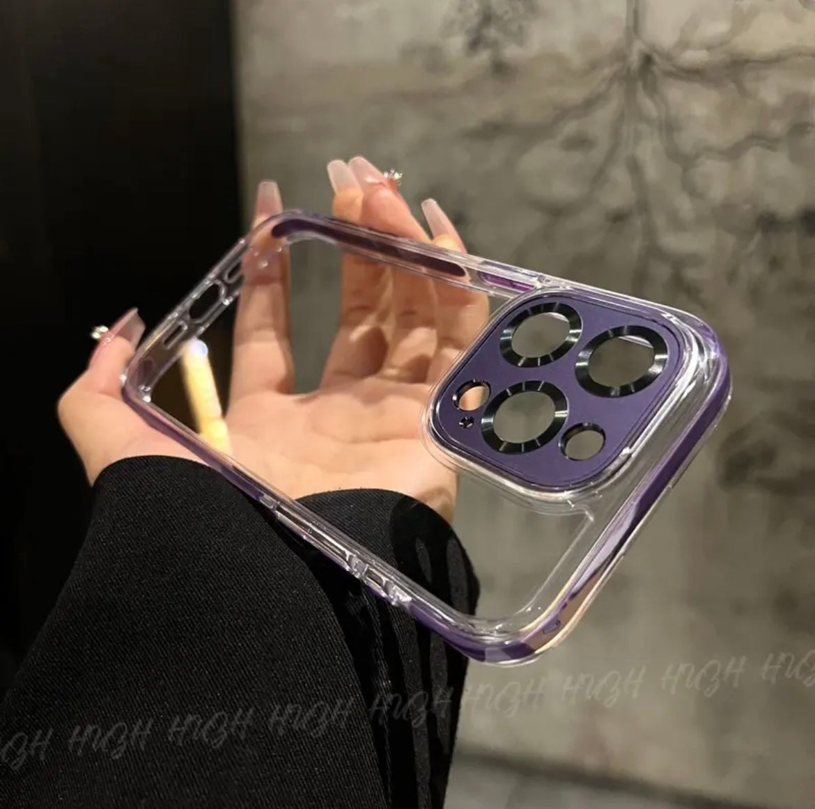 Apple 15-12 high quality ice transparent back panel airbag anti-fall mobile phone case simple