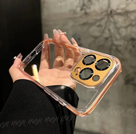 Apple 15-12 high quality ice transparent back panel airbag anti-fall mobile phone case simple