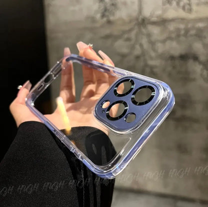 Apple 15-12 high quality ice transparent back panel airbag anti-fall mobile phone case simple