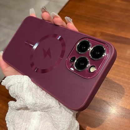 جراب Yubo مناسب لهاتف Apple 16-11 المحمول مع شحن مغناطيسي وتغطية كاملة وفيلم عدسة غير لامع 