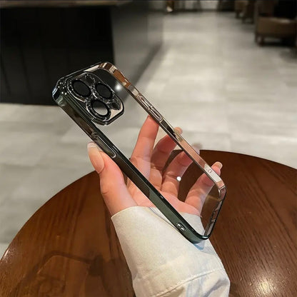 Apple 16-12 transparent with lens film electroplating PC mobile phone case does not turn yellow simple