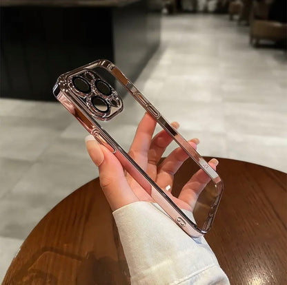 Apple 16-12 transparent with lens film electroplating PC mobile phone case does not turn yellow simple