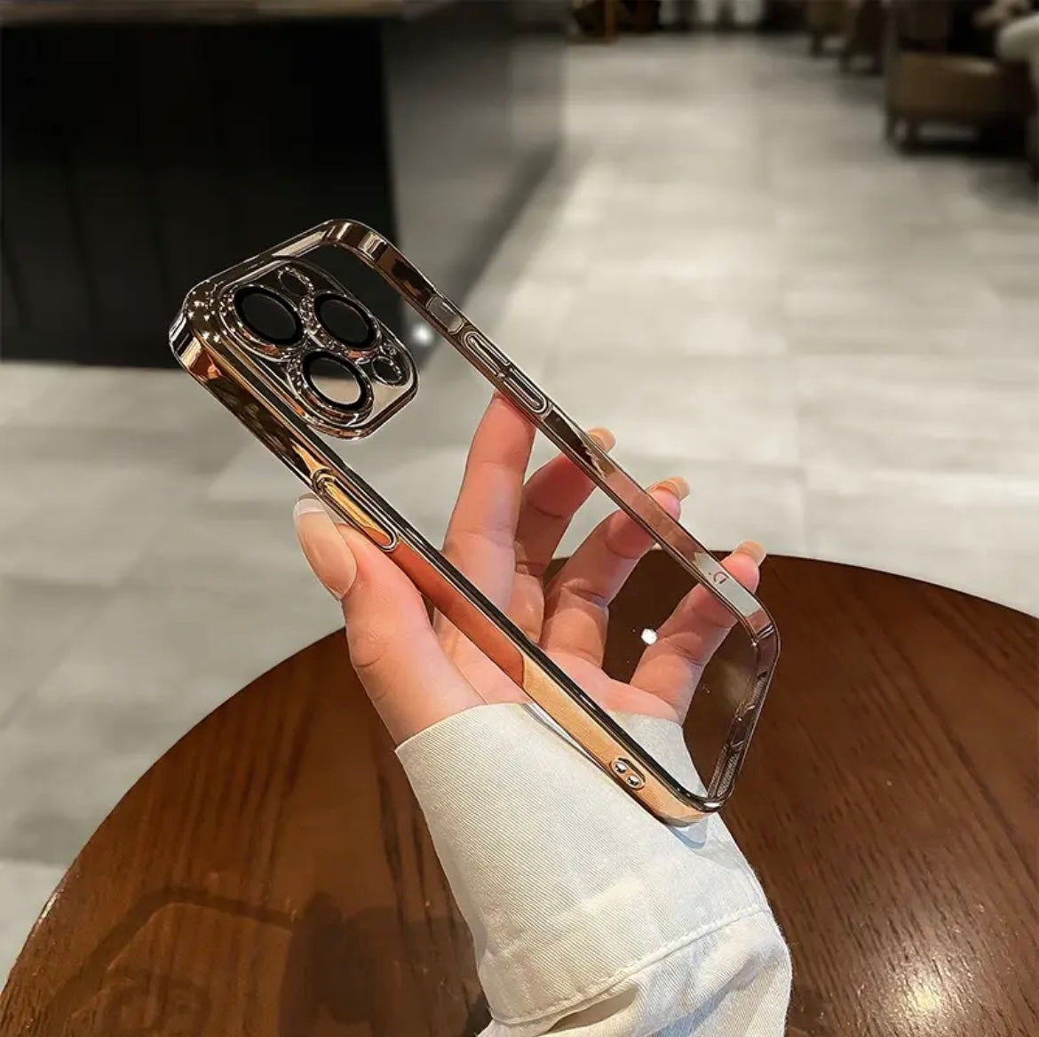 Apple 16-12 transparent with lens film electroplating PC mobile phone case does not turn yellow simple