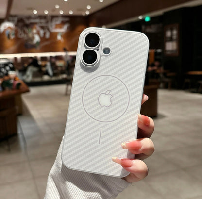 Apple 16/15/14/13/12 frosted skin-feel magnetic phone case with built-in mirror film