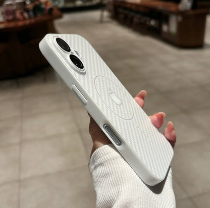 Apple 16/15/14/13/12 frosted skin-feel magnetic phone case with built-in mirror film