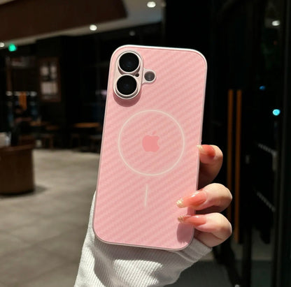 Apple 16/15/14/13/12 frosted skin-feel magnetic phone case with built-in mirror film