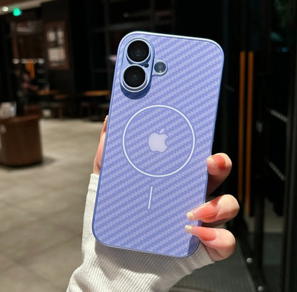 Apple 16/15/14/13/12 frosted skin-feel magnetic phone case with built-in mirror film