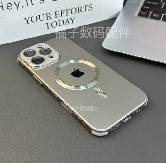 Apple 16-13 crystal lens metal magnetic ring four corner anti-fall mobile phone case