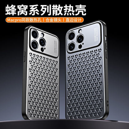 iPhone 16-13 metal hollow phone case new style heat dissipation and anti-fall protection