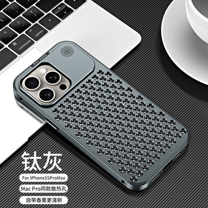 Apple 16-12 aluminum alloy honeycomb heat dissipation metal anti-fall case