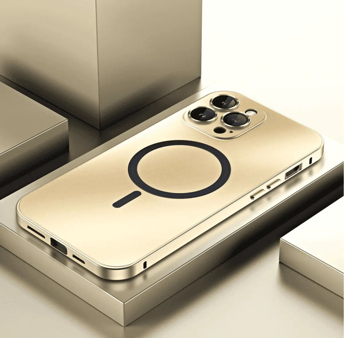 iPhone 16-12 case with metal frame and high-end protection, snap-on design