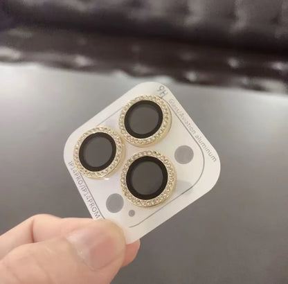 Diamond iPhone 16-12 mobile phone lens film metal inlaid diamond