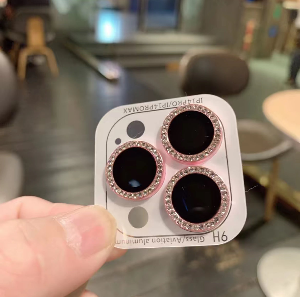 Diamond iPhone 16-12 mobile phone lens film metal inlaid diamond