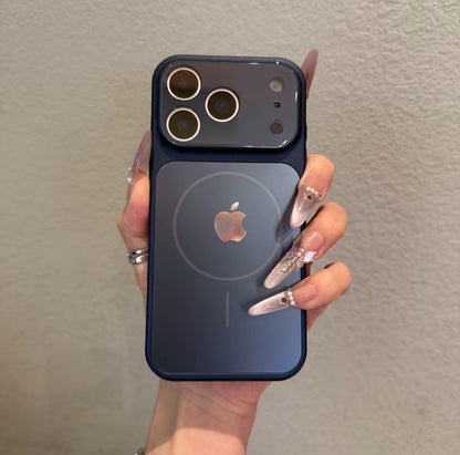 iPhone 17-13 new large window premium frosted magnetic phone case