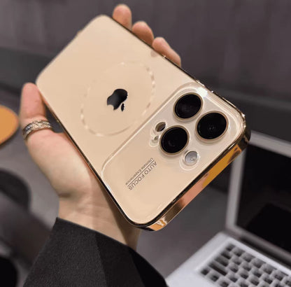 iPhone 17/16/15/14 large window high-end magnetic protective glasses case