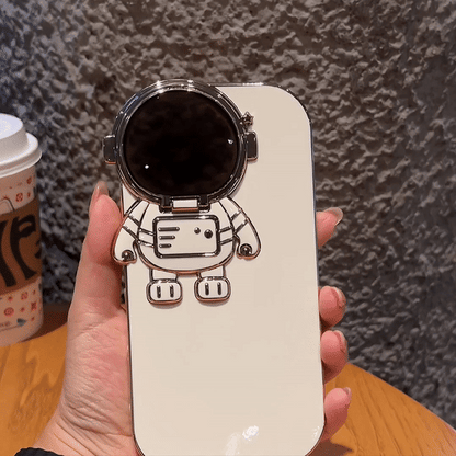 3D Astronaut Lens Protector Kickstand iPhone Case