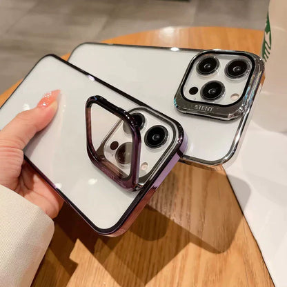 جراب شفاف غير مرئي لهاتف iPhone مع واقي للعدسة