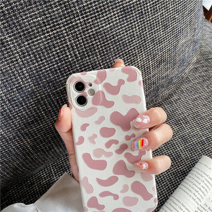 غطاء آيفون من جلد الغنم المنقوش بنقشة حمار وحشي