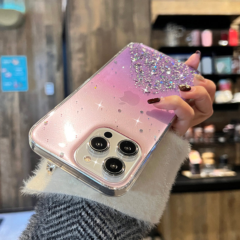 Starry Sky Gradient Glitter iPhone Case