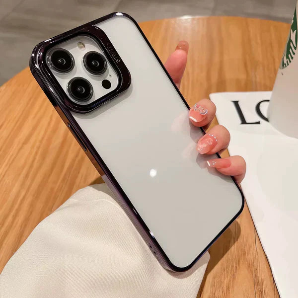 جراب شفاف غير مرئي لهاتف iPhone مع واقي للعدسة