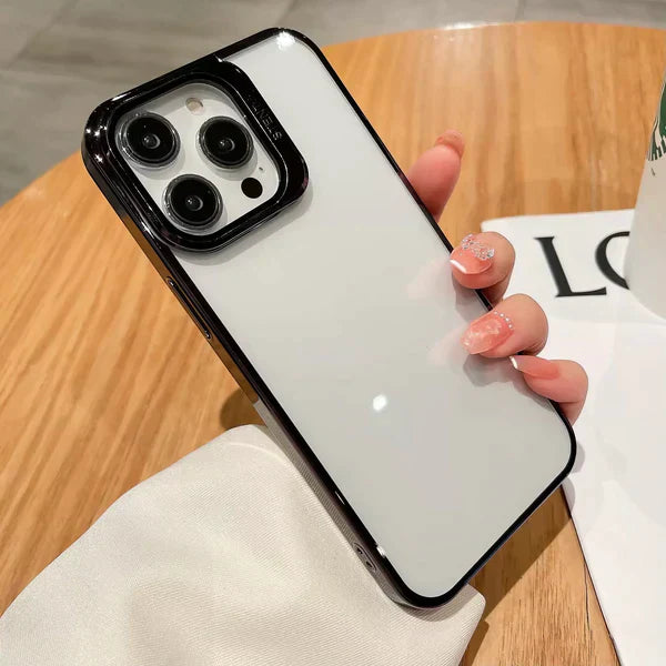 جراب شفاف غير مرئي لهاتف iPhone مع واقي للعدسة