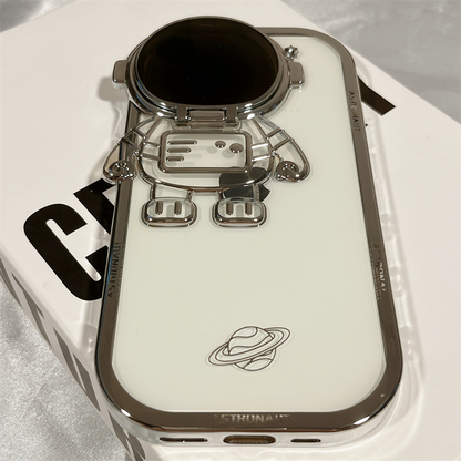 3D Astronaut Lens Protector Kickstand iPhone Case